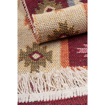 Tappeto orientale reversibile KILIM 80x150 cm, rosso/beige