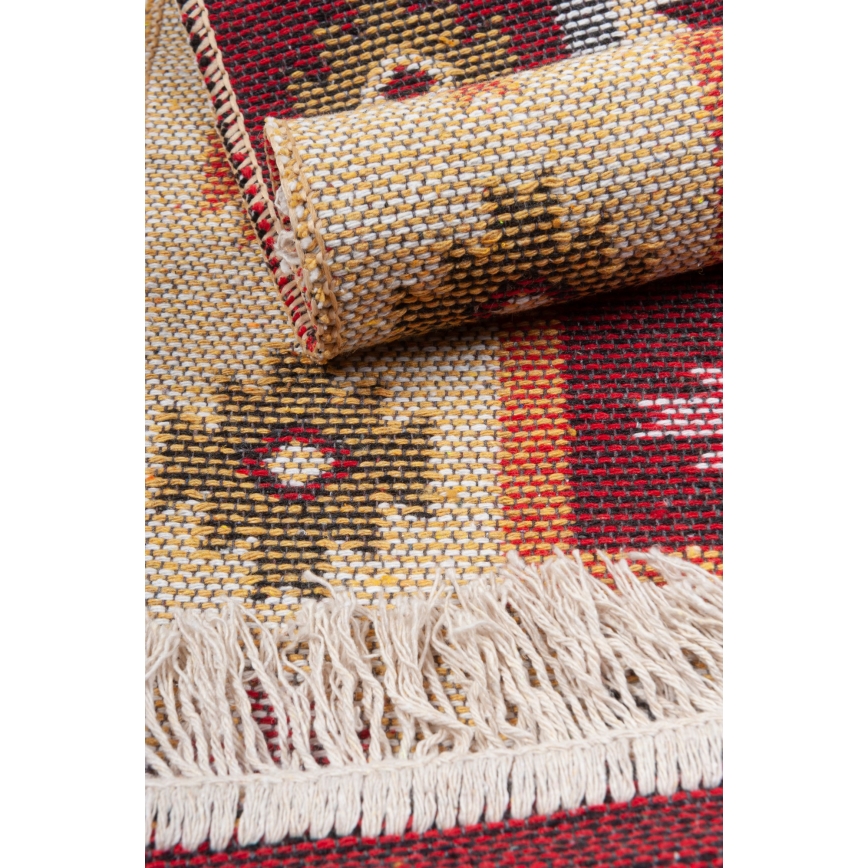 Tappeto orientale reversibile KILIM 80x150 cm, rosso/beige