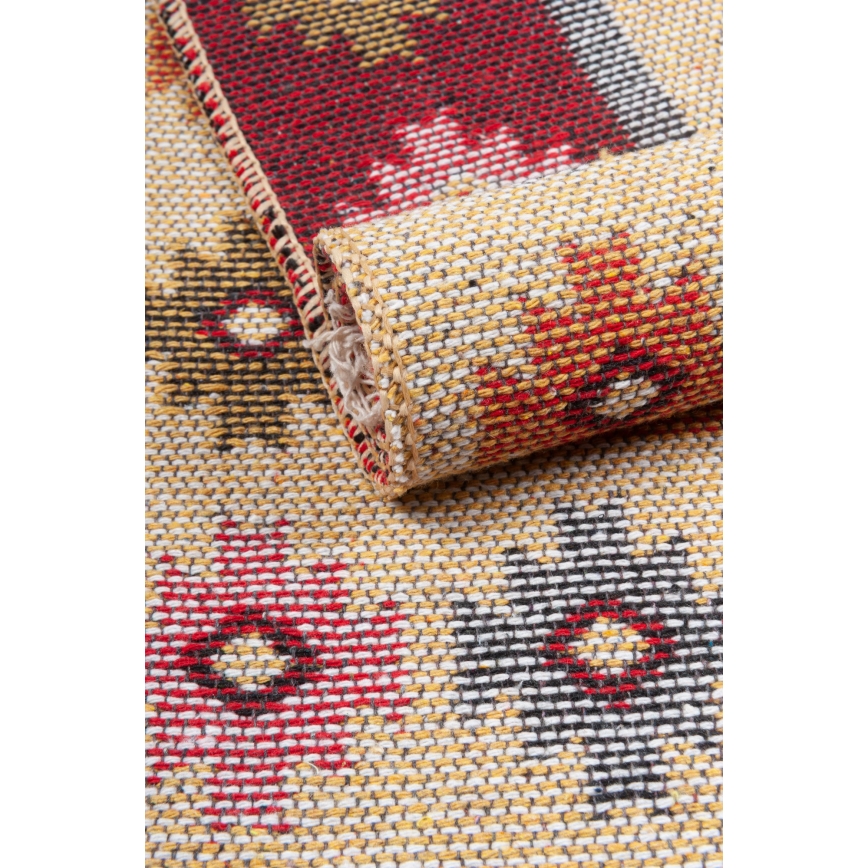 Tappeto orientale reversibile KILIM 80x150 cm, rosso/beige
