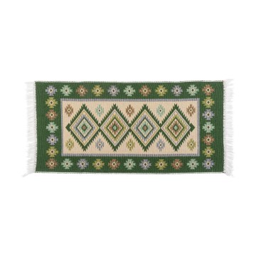 Tappeto orientale reversibile KILIM 80x150 cm verde/beige