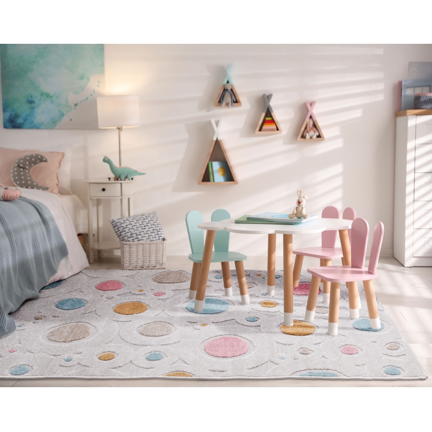 Tappeto per bambini PIAR 160x230 cm multicolore/a pois