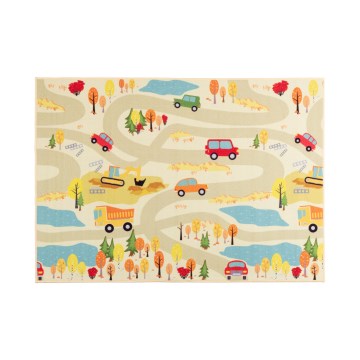 Tappeto per bambini STELLA STREETS 100x150 cm beige/stampa città