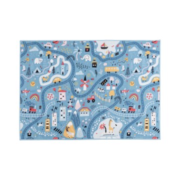 Tappeto per bambini STELLA STREETS 100x150 cm blu/città