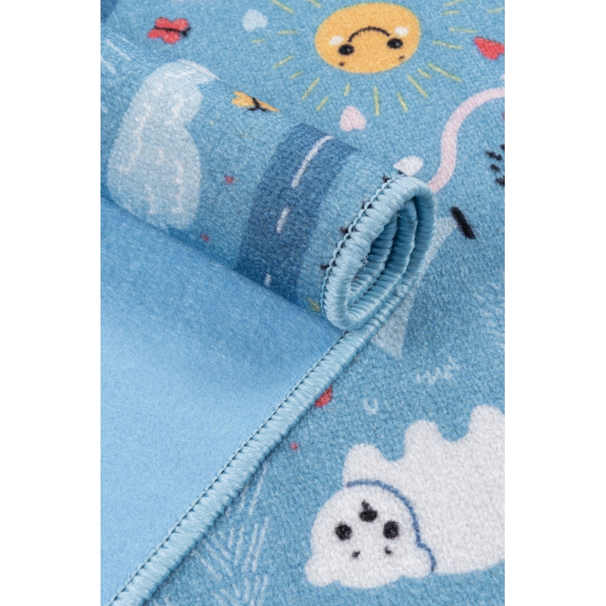 Tappeto per bambini STELLA STREETS 100x150 cm blu/città