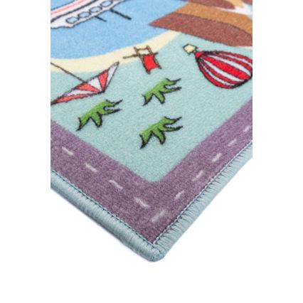 Tappeto per bambini STELLA STREETS 100x150 cm turchese/città