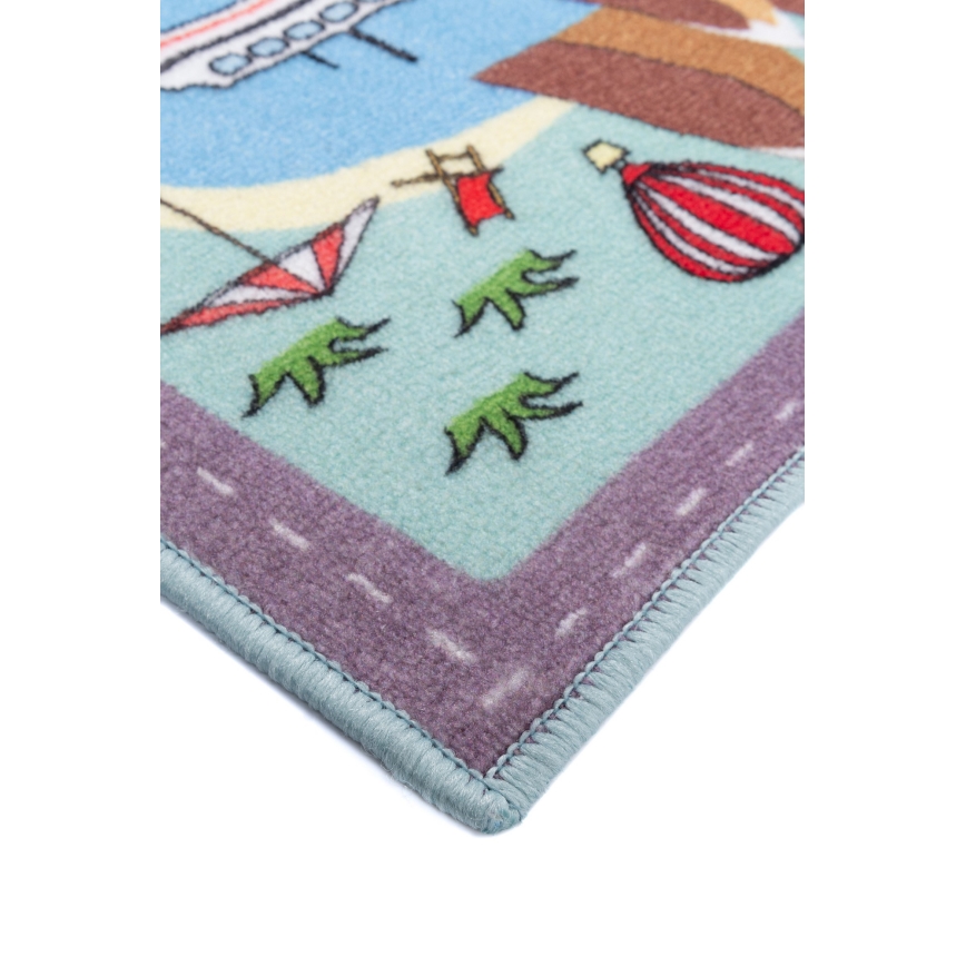 Tappeto per bambini STELLA STREETS 100x150 cm turchese/città
