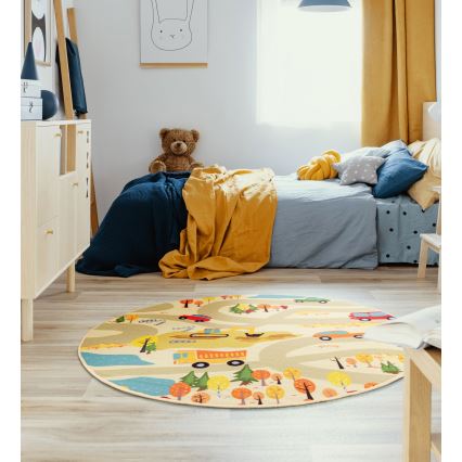Tappeto per bambini STELLA STREETS 120 cm beige/città