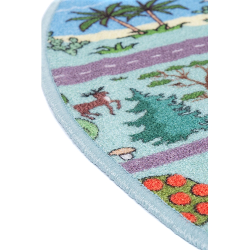 Tappeto per bambini STELLA STREETS 120 cm turchese/città
