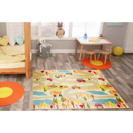 Tappeto per bambini STELLA STREETS 120x170 cm beige/città