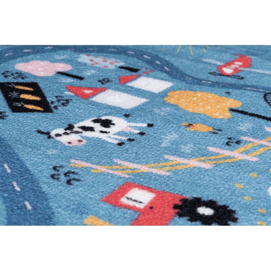 Tappeto per bambini STELLA STREETS 80x100 cm blu/città
