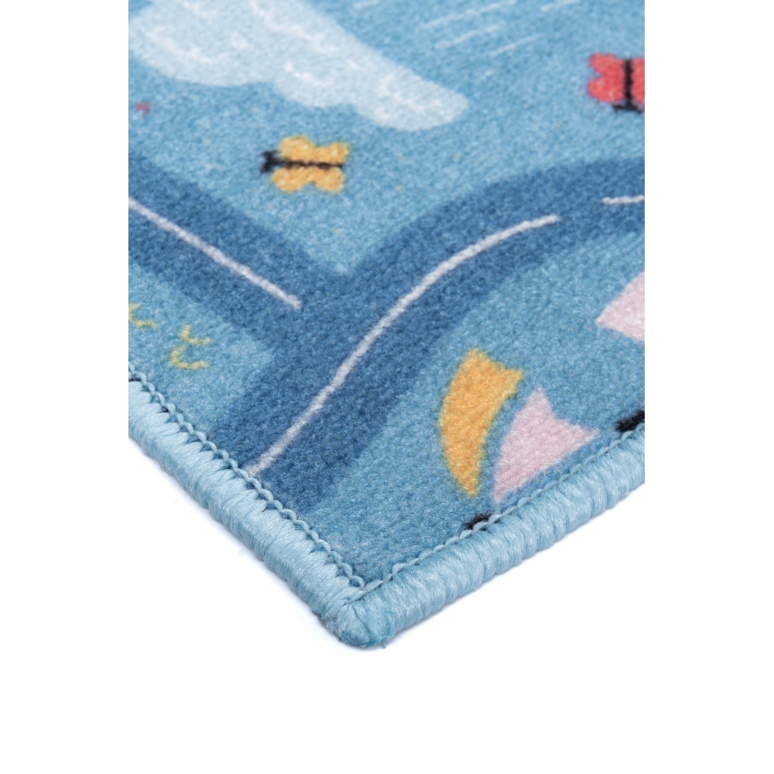 Tappeto per bambini STELLA STREETS 80x100 cm blu/città
