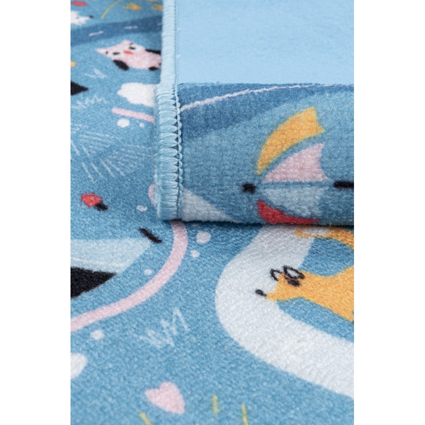 Tappeto per bambini STELLA STREETS 80x100 cm blu/città