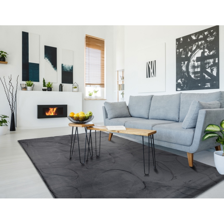 Tappeto RABBIT 3D 120x170 cm antracite