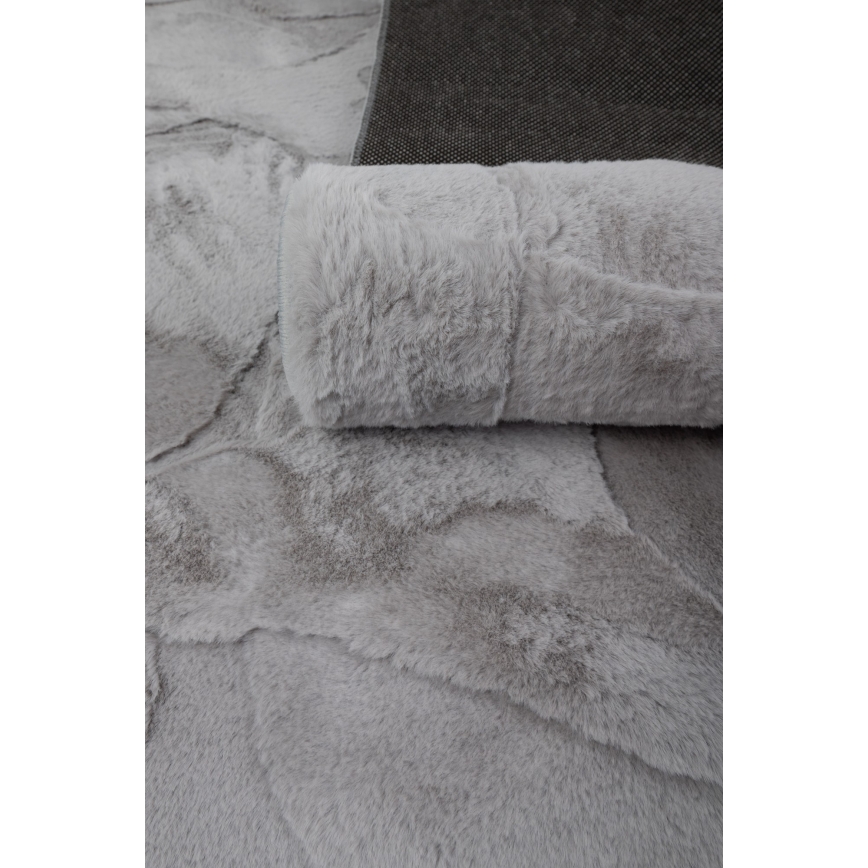 Tappeto RABBIT 3D 160x230 cm grigio chiaro