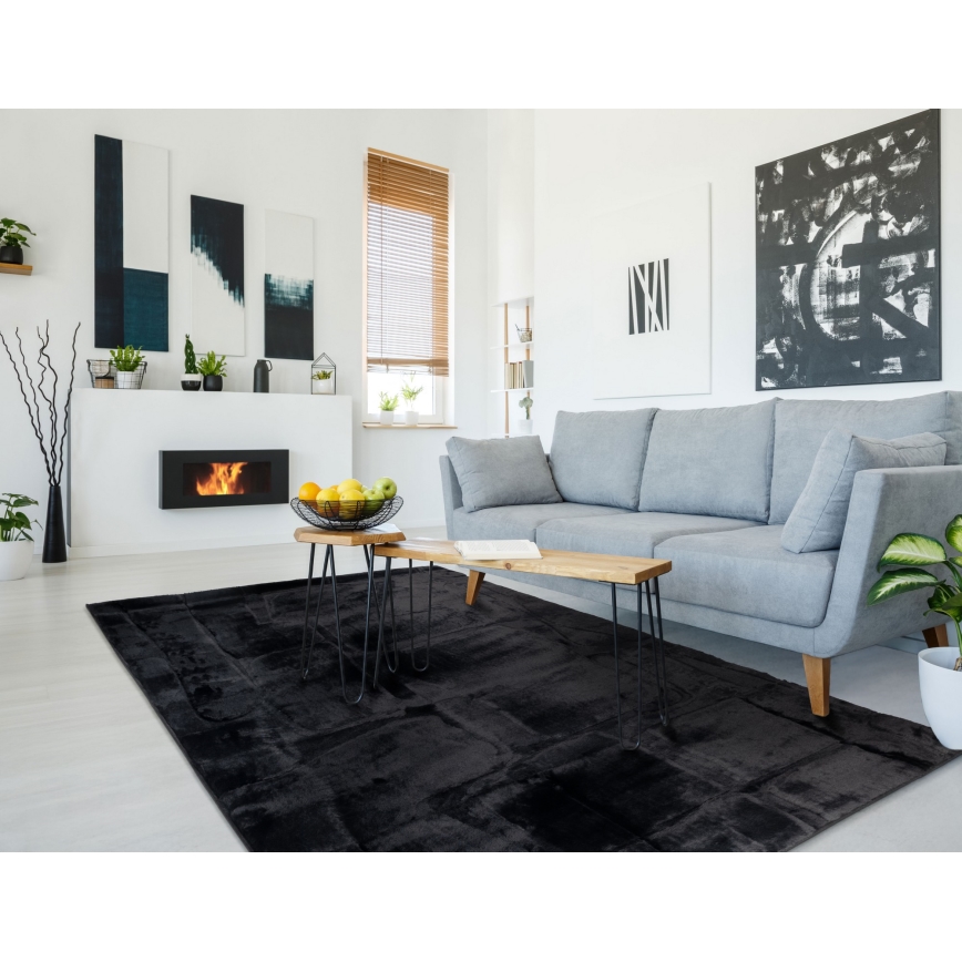 Tappeto RABBIT 3D 80x150 cm nero