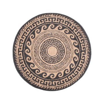 Tappeto rotondo da esterno DELMAR 80 cm antracite/beige