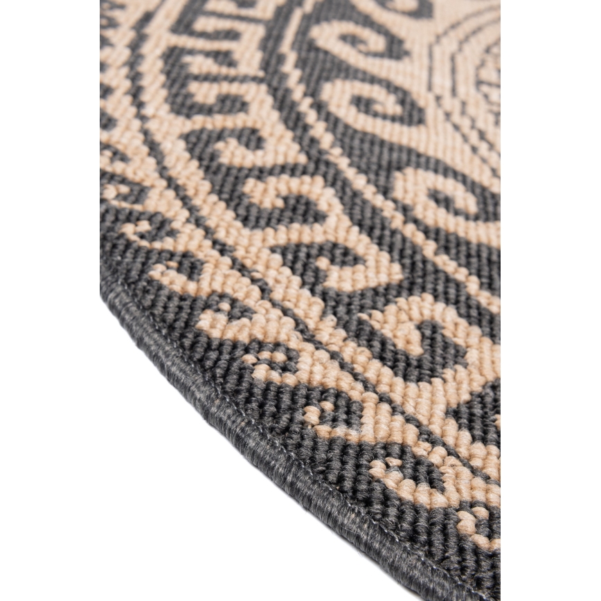Tappeto rotondo da esterno DELMAR 80 cm antracite/beige