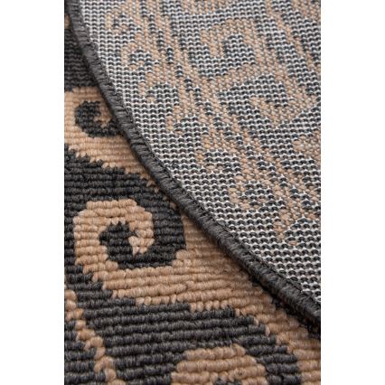Tappeto rotondo da esterno DELMAR 80 cm antracite/beige
