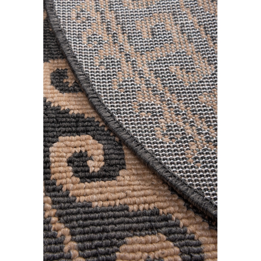 Tappeto rotondo da esterno DELMAR 80 cm antracite/beige