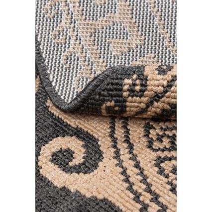 Tappeto rotondo da esterno DELMAR 80 cm antracite/beige