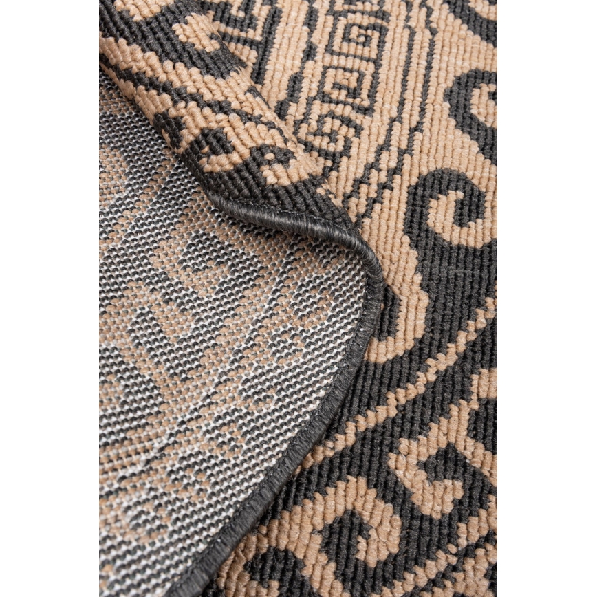 Tappeto rotondo da esterno DELMAR 80 cm antracite/beige