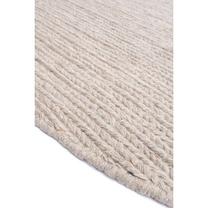 Tappeto rotondo naturale FIR WOOL 160 cm 2600 g/m² beige