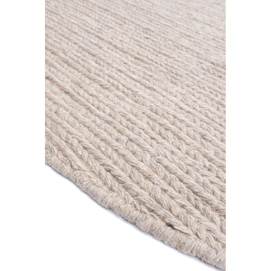Tappeto rotondo naturale FIR WOOL 160 cm 2600 g/m² beige