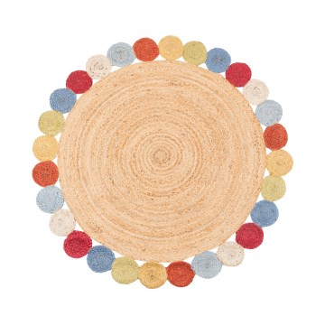 Tappeto rotondo naturale JUTA 120 cm, multicolore