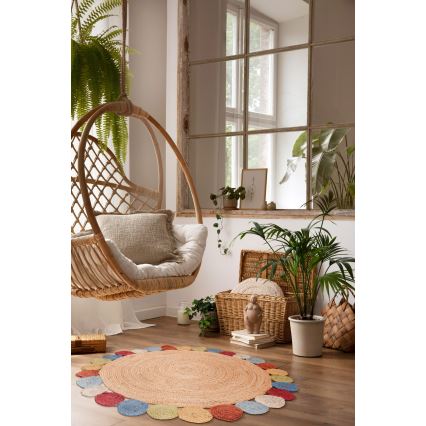 Tappeto rotondo naturale JUTA 120 cm, multicolore