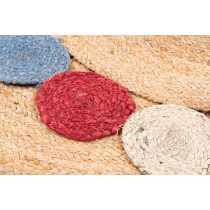 Tappeto rotondo naturale JUTA 120 cm, multicolore