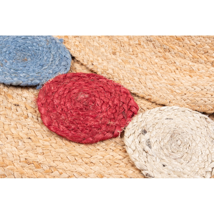 Tappeto rotondo naturale JUTA 120 cm, multicolore