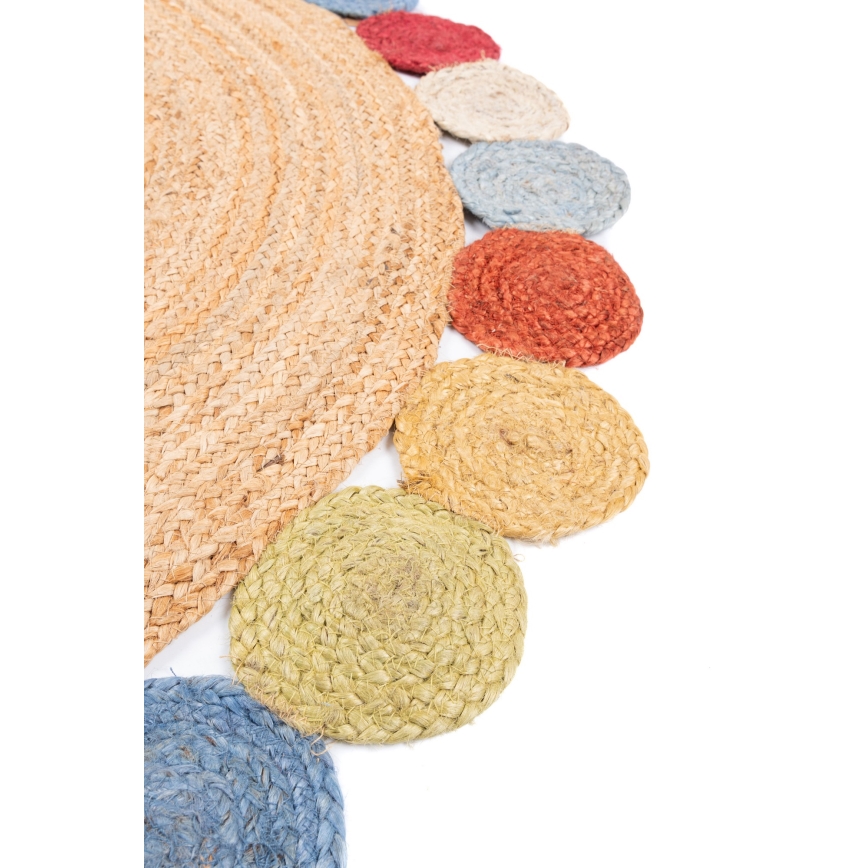 Tappeto rotondo naturale JUTA 120 cm, multicolore