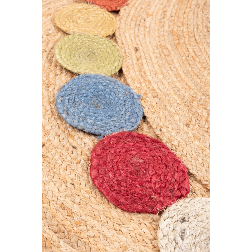 Tappeto rotondo naturale JUTA 120 cm, multicolore