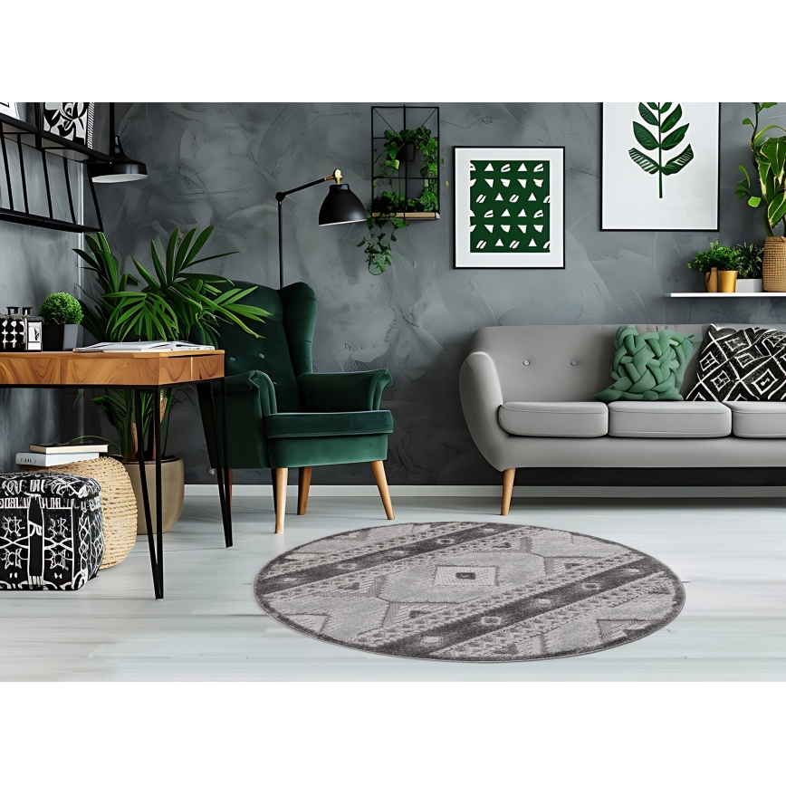 Tappeto rotondo per esterni CHIARA 120 cm grigio