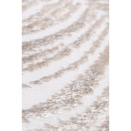 Tappeto rotondo SALAMANCA 100 cm beige/bianco/motivo a foglie