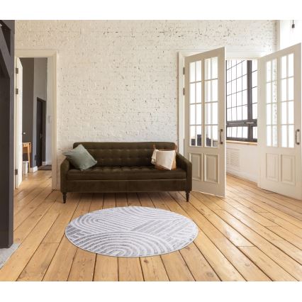 Tappeto rotondo SALAMANCA Ø 100 cm grigio/bianco