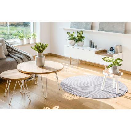 Tappeto rotondo SALAMANCA Ø 100 cm grigio/bianco
