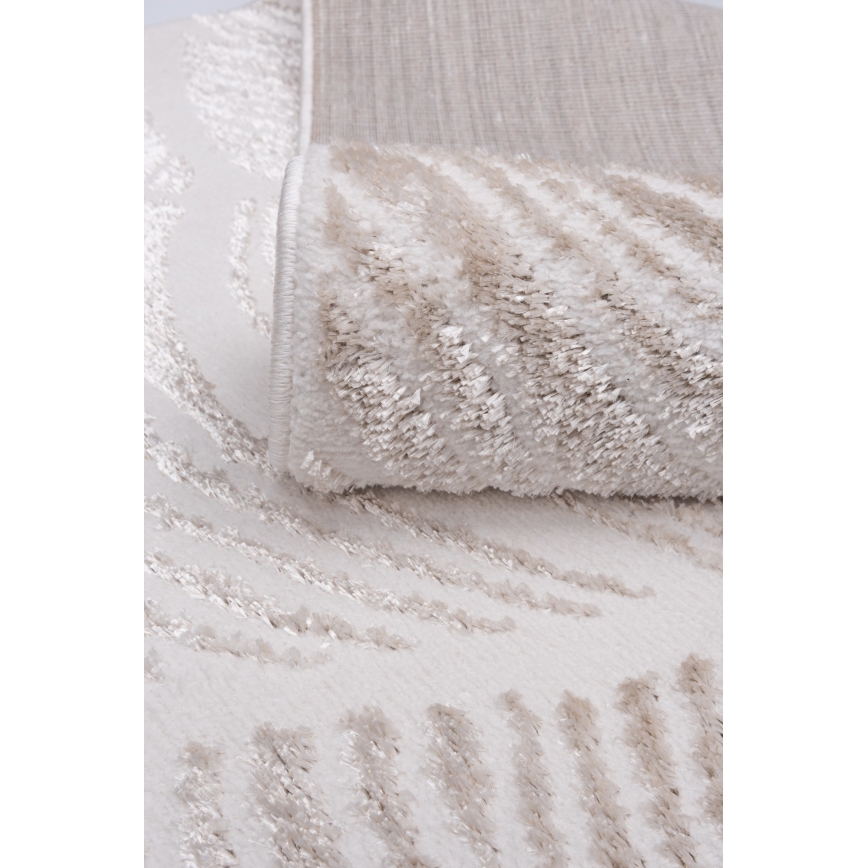 Tappeto SALAMANCA 160x230 cm beige/bianco/motivo a foglie