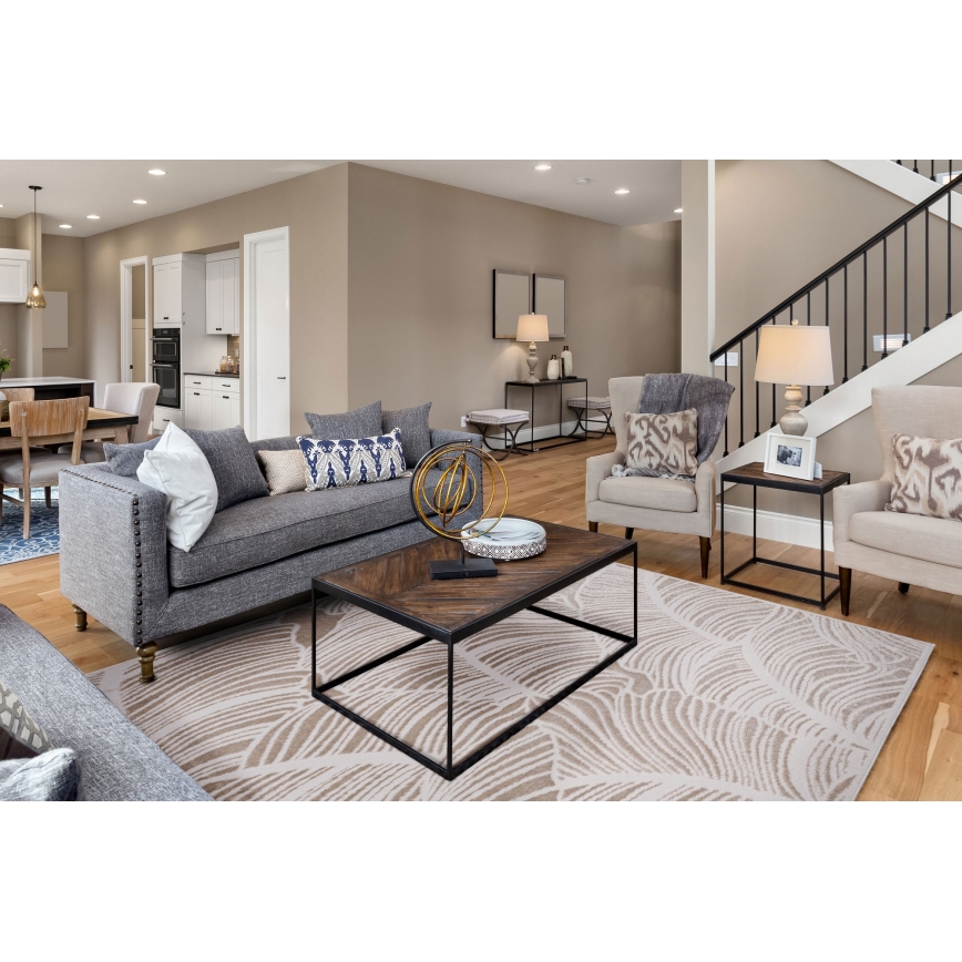 Tappeto SALAMANCA 200x280 cm beige/bianco/motivo a foglie