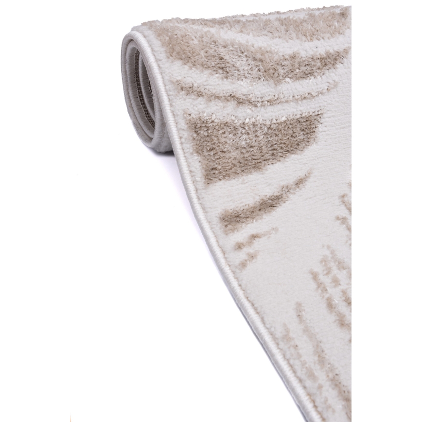 Tappeto SALAMANCA 67x120 cm beige/bianco motivo a foglie