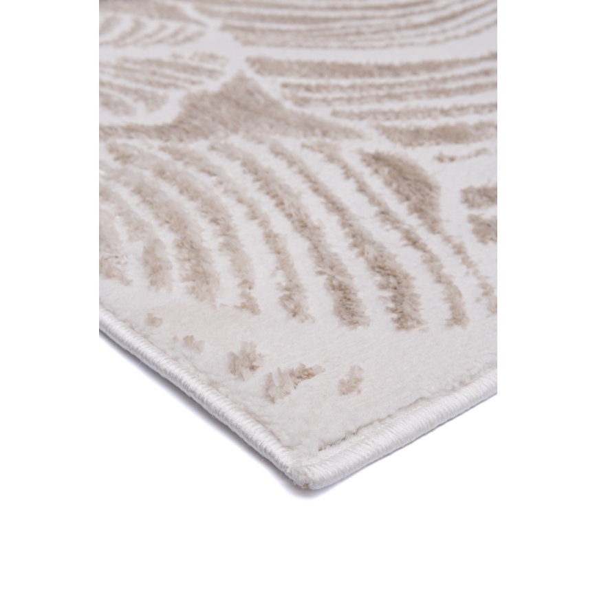 Tappeto SALAMANCA 67x120 cm beige/bianco motivo a foglie