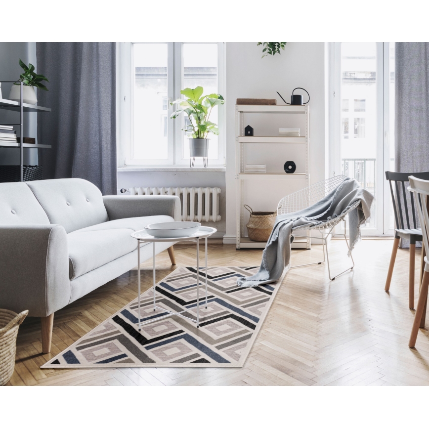 Tappeto SHIFT 80x150 cm grigio/blu/beige