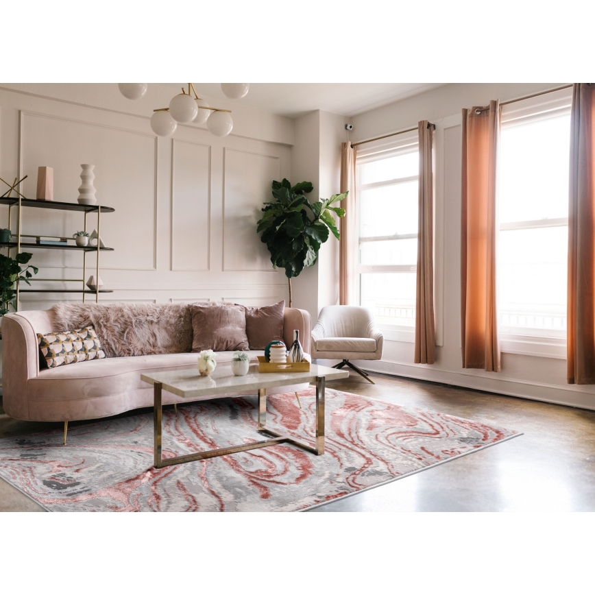 Tappeto STONE 160x220 cm rosa/grigio