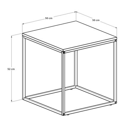 Tavolino 52x50 cm nero