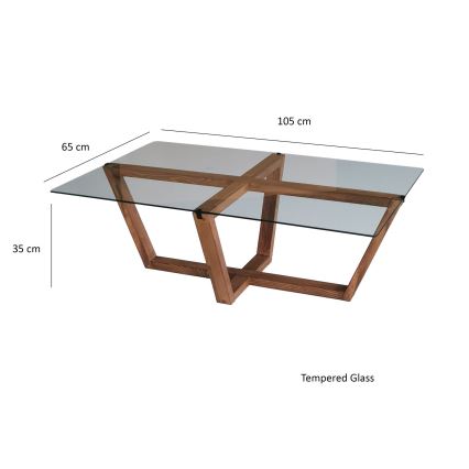 Tavolino AMALFI 35x105 cm pino/limpido