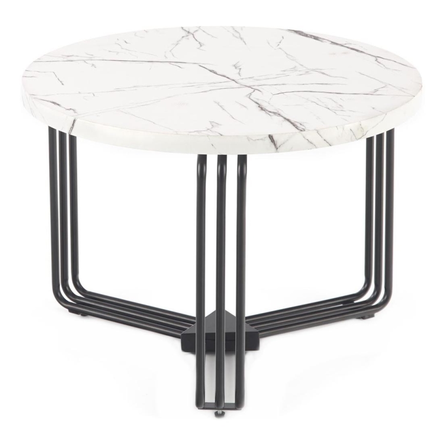 Tavolino ANTICA 41x55 cm nero/marmor decor