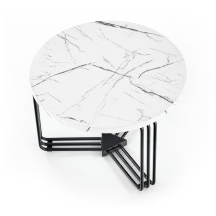 Tavolino ANTICA 41x55 cm nero/marmor decor