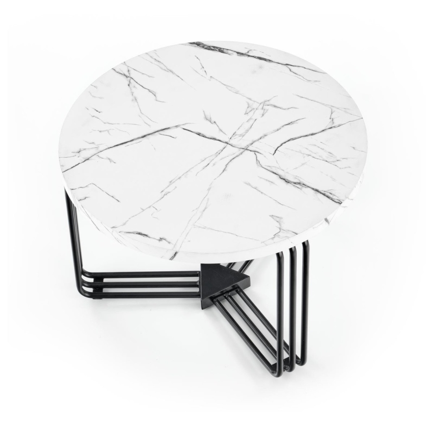Tavolino ANTICA 41x55 cm nero/marmor decor