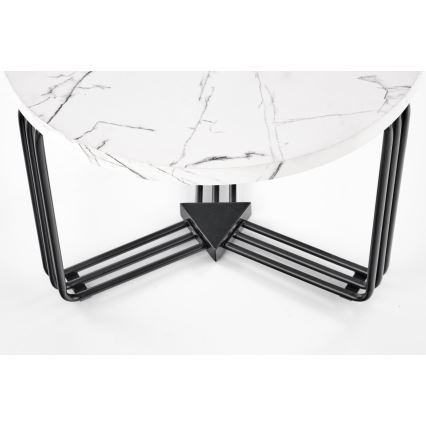 Tavolino ANTICA 41x55 cm nero/marmor decor