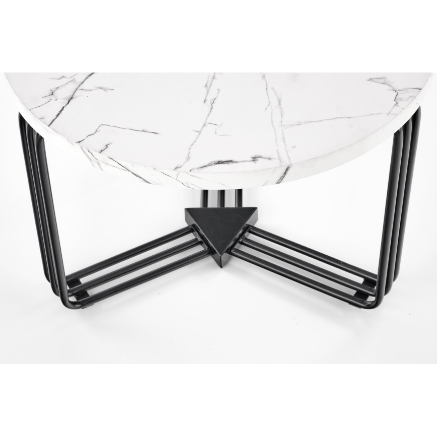 Tavolino ANTICA 41x55 cm nero/marmor decor
